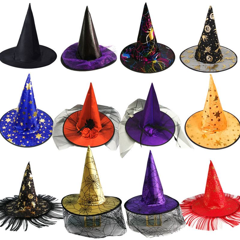 Unisex Halloween hat children adult masquerade dress up witch hat party supplies wizard hat witch hat_autovado.com