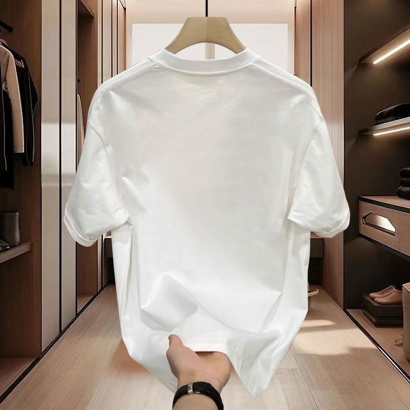 Men's Clothing 【High-quality men's clothing】 Vintage creative printed short-sleeved T-shirt ins retro half-sleeved T-shirt_autovado.com