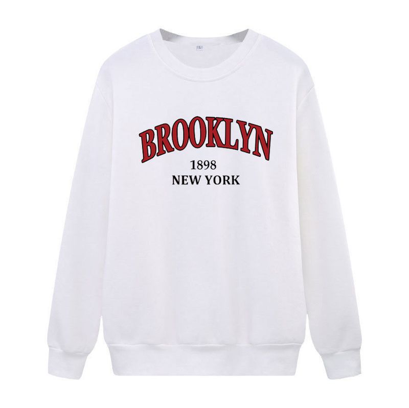Women's Clothing 2024 autumn new round neck long sleeve letter women's casual outer wear plus velvet large size sweater tops women _autovado.com