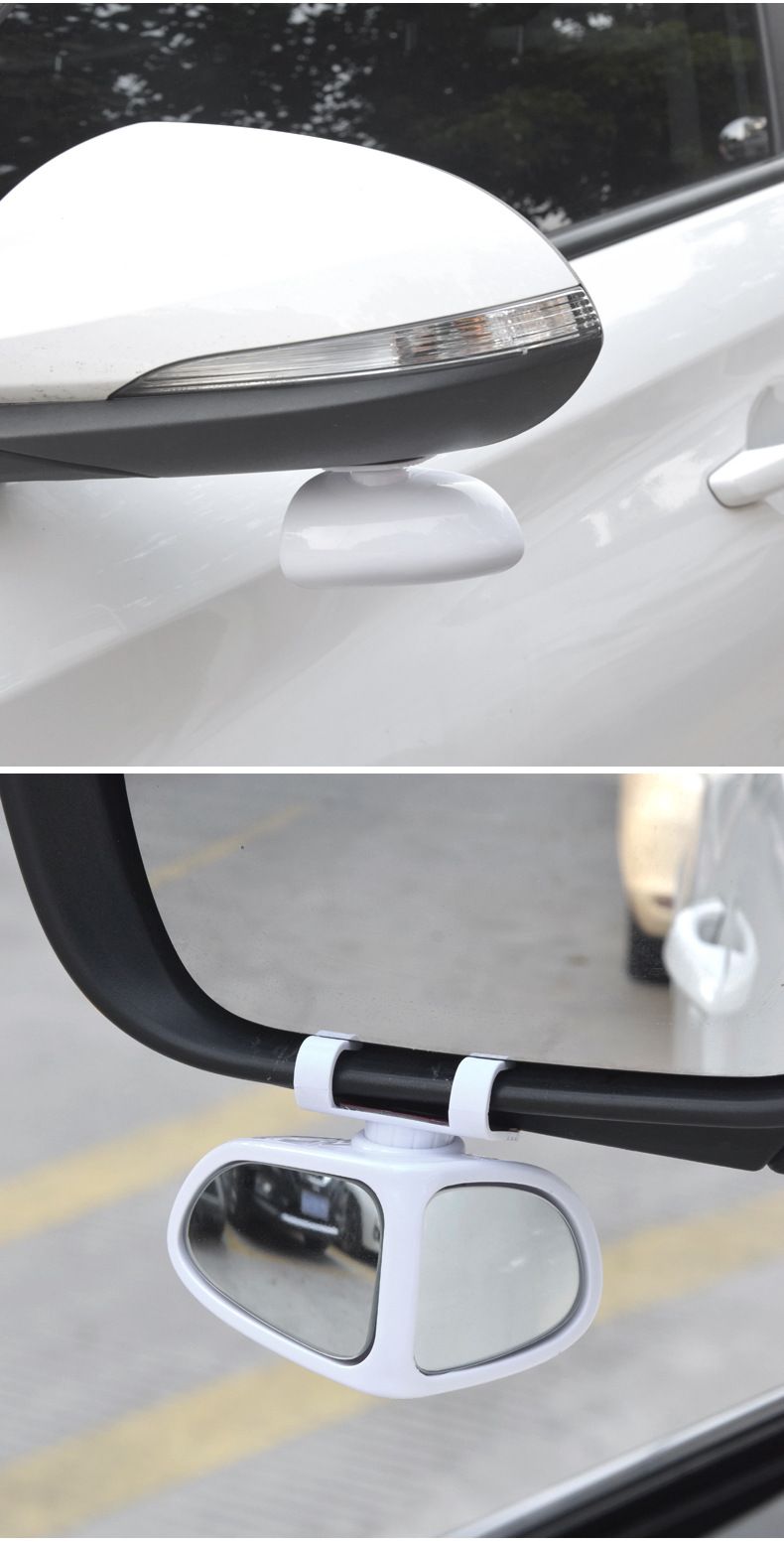 Reverse Rearview Auxiliary True Glass Mirror 360 Degree Rotatable Front And Rear Wheels Visible High-definition Blind_autovado.com