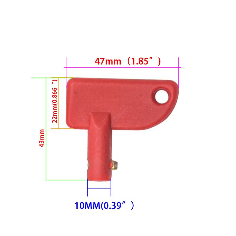 Red Mini Battery Disconnect Switch Spare Key for Cars, Boats, Trucks_autovado.com