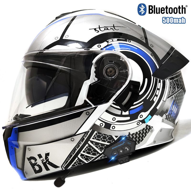 DOT & 3C Certified Modular Motorcycle Helmet – Flip-Up Full Face Helmet With Bluetooth, Dual Visor & Adjustable Ventilation For Men/Women_autovado.com