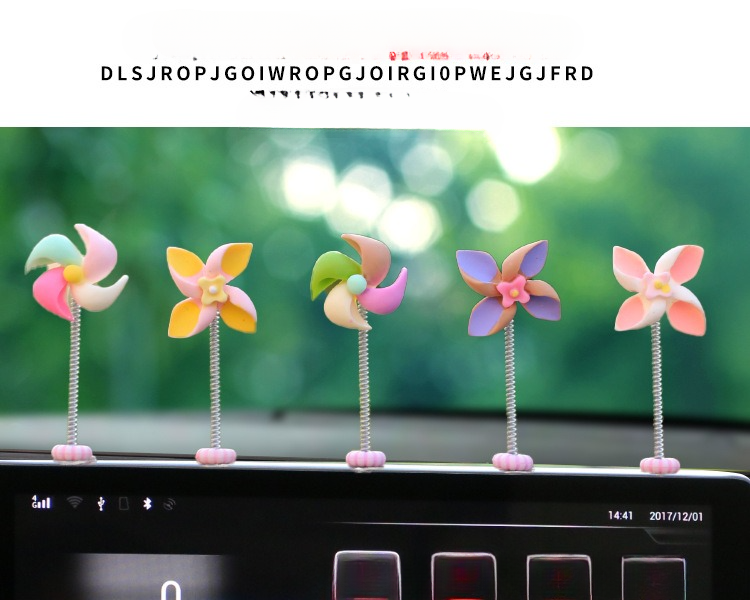 Car mounted new windmill rotating gyroscope creative decoration small ornaments, center console car interior_autovado.com