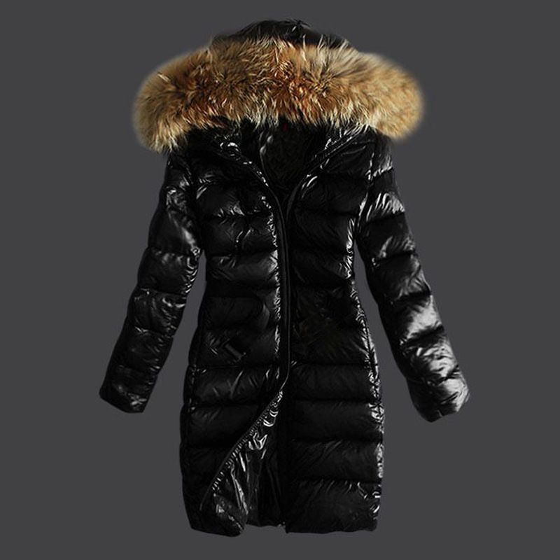 Women's Clothing Large size raccoon fur collar hood raccoon fur long cotton jacket Warm and thick cotton clothes _autovado.com