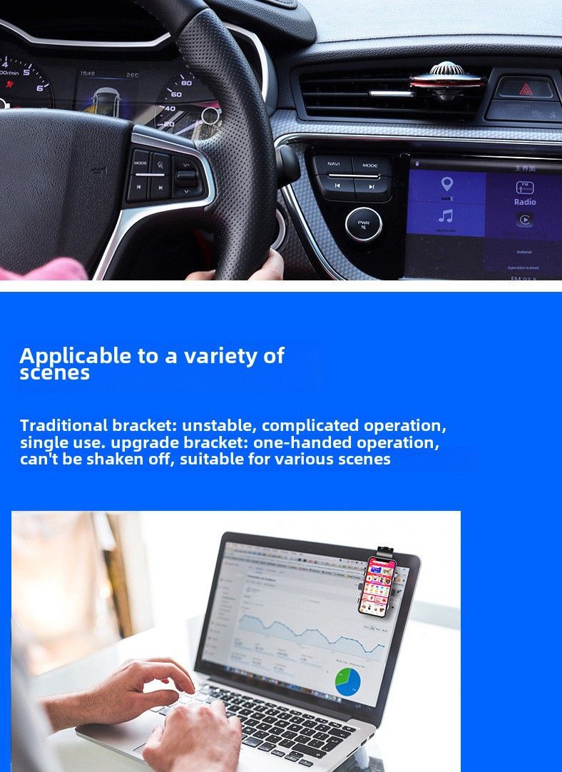 Cross-border car Mobile Phone Car multi-function rotating car dashboard rearview mirror AR navigation car mobile phone bracket_autovado.com