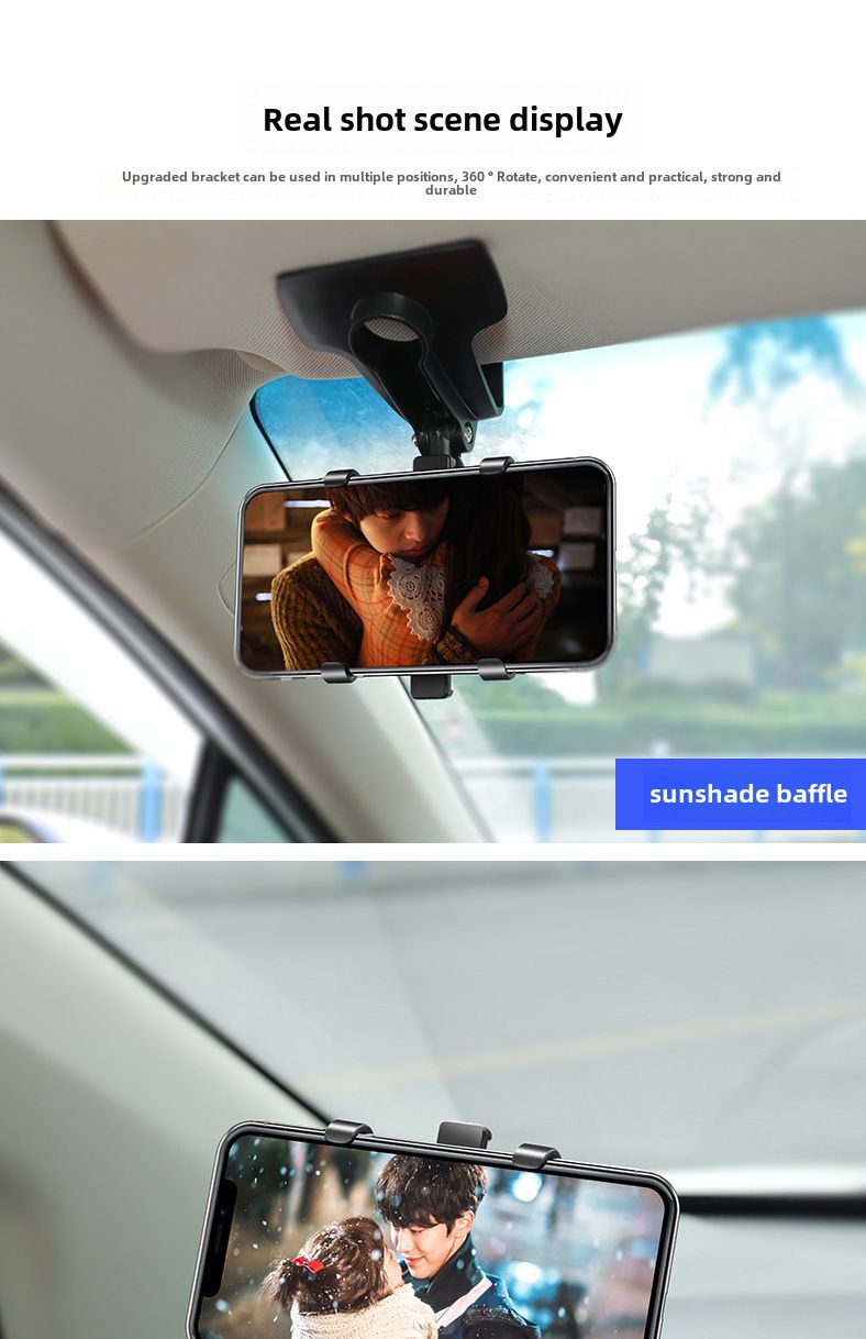 Cross-border car mobile phone bracket car multi-function rotating car dashboard rearview mirror navigation bracket wholesale_autovado.com