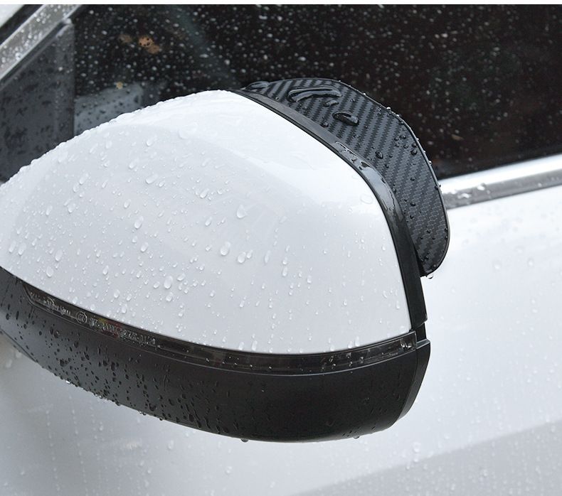 Car With Thickened Carbon Fiber Texture Eyebrows, Rearview Mirror Rain Shield_autovado.com