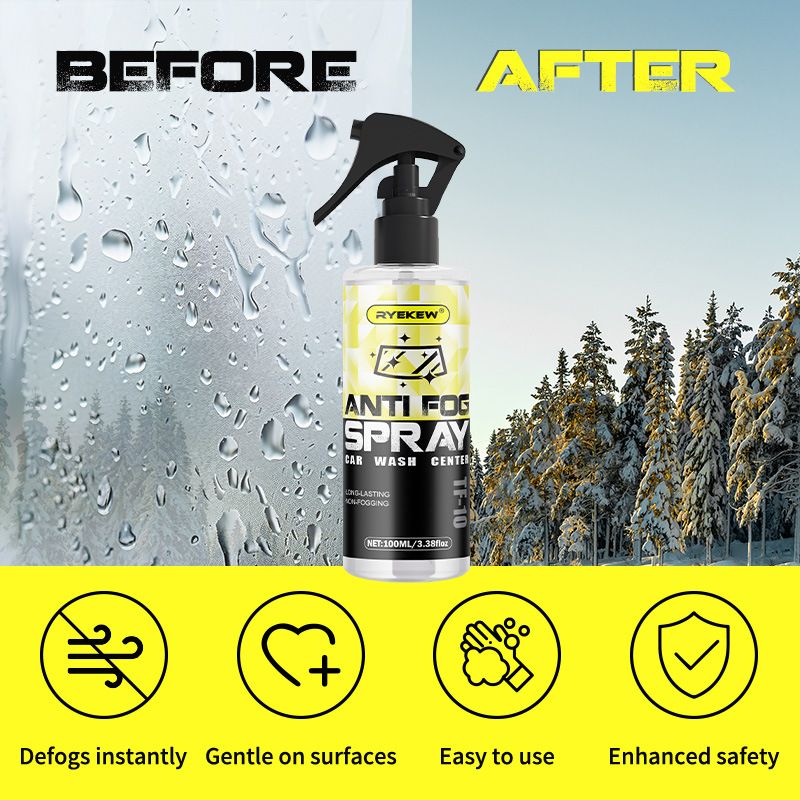 Ryekew Car Glass Front Windshield Long-Lasting Anti-Fog Rainproof Agent Waterproof Water-Repellent Cleaning Spray_autovado.com