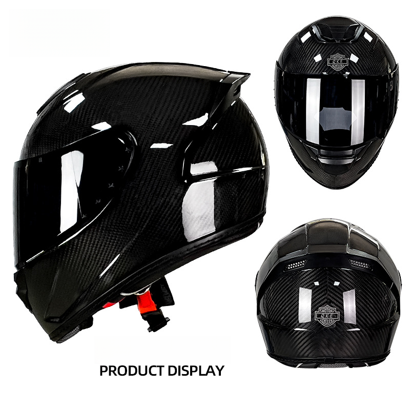 Qike Carbon Fiber Motorcycle Personalized Lightweight Coverage Four Seasons Universal Ultra Light Men's Full Helmet_autovado.com