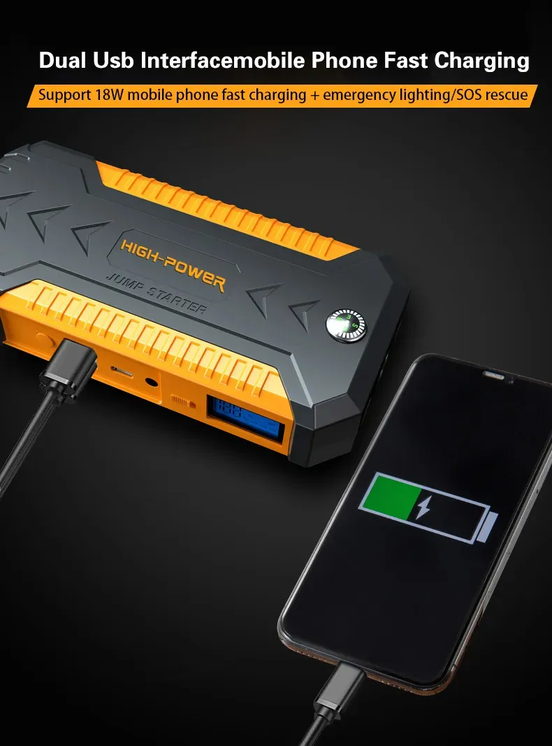 Factory Supply Car Jump Starter 12V Auto Battery Power Bank 88000mAh Mobile Phone Rescue Energy Storage Vehicle Tools_autovado.com