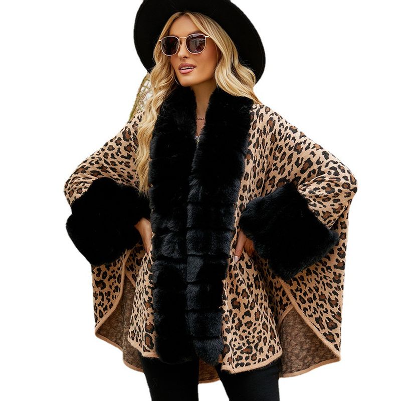 Women's Clothing autumn and winter rex rabbit fur warm thickened cloak shawl coat women_autovado.com