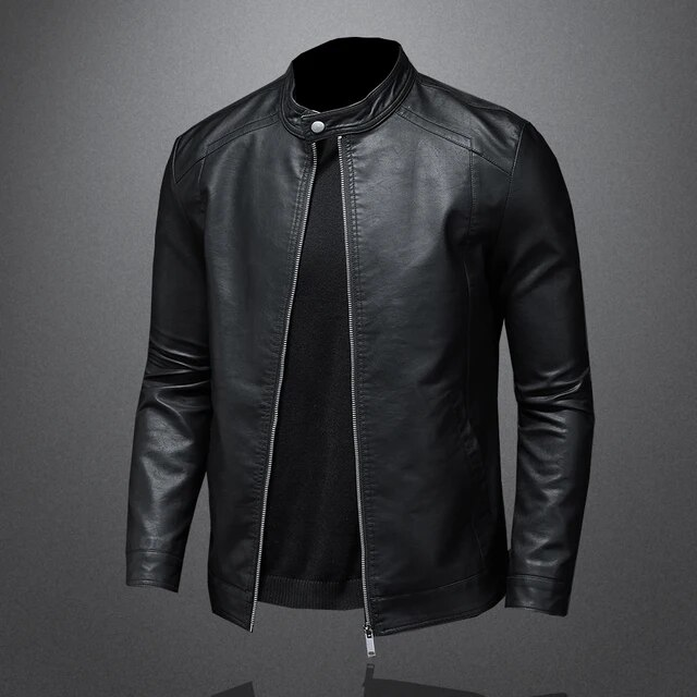 Men's Leather Jacket Men's Autumn/winter Motorcycle Casual Coat Men's_autovado.com