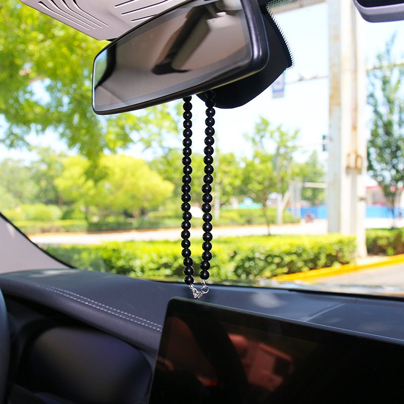 Acrylic bead chain car rearview mirror pendant jewelry accessories wind chime snowflake eternal flower car_autovado.com