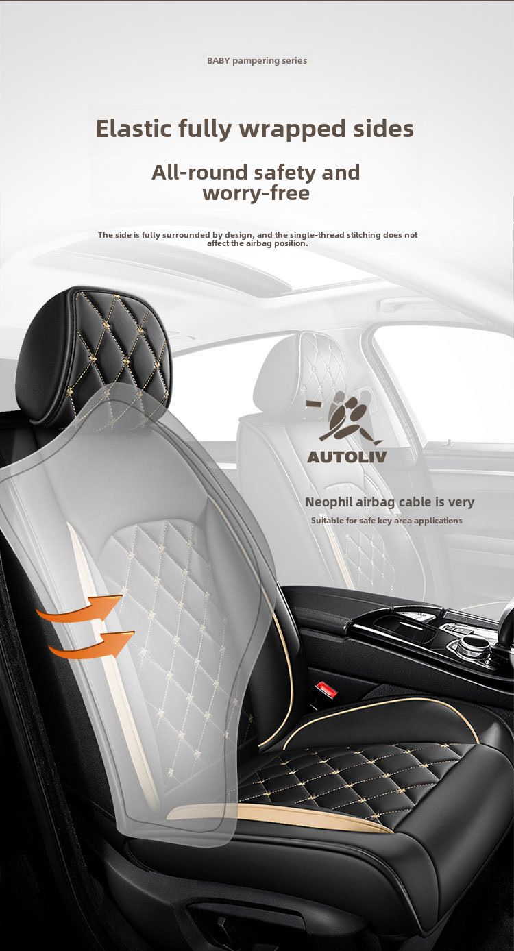 New Crown All-inclusive Full Leather Diamond Four Seasons Car Cushion Four Seasons Universal Dog Head Cartoon Car Seat Cover_autovado.com