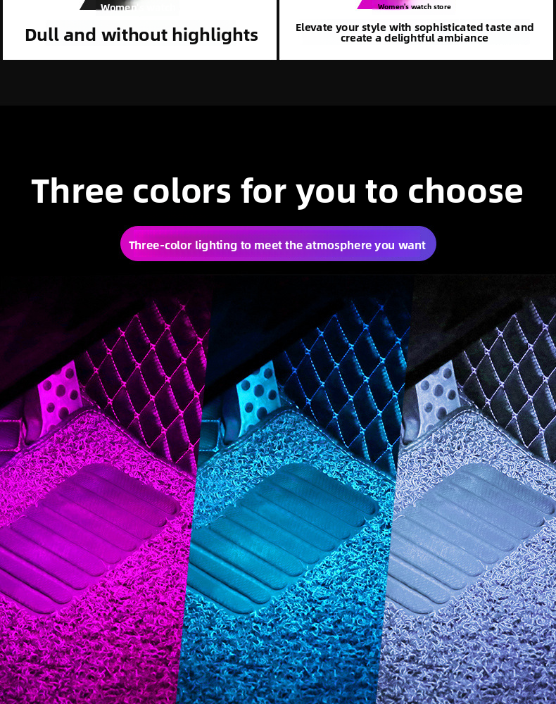 LED Ambient Car Interior Modification Decoration Wireless No Wiring Automatic Intelligent Sensor Footwell Light_autovado.com