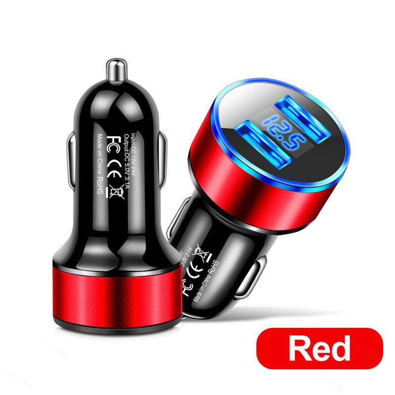 Cigarette Lighter 3.1A Digital Dual Port USB Charger, One To Two 2-port Car Electrical Appliance_autovado.com