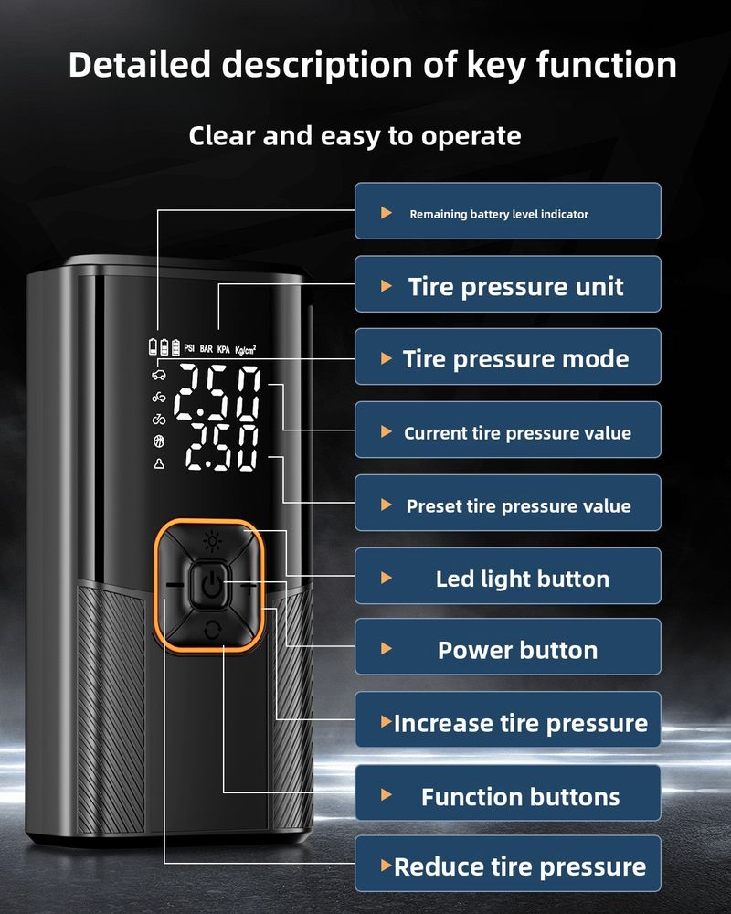 Wireless Portable Pump Electric Tire Car High Pressure Air Treasure_autovado.com