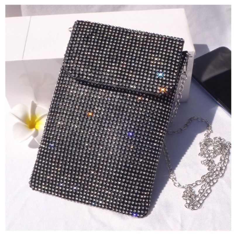 Evening Bags Diamond-encrusted Mobile Phone Bag Women's Crossbody Bag Chain Shoulder Bag Advanced Sense Vertical Evening Small Bag_autovado.com