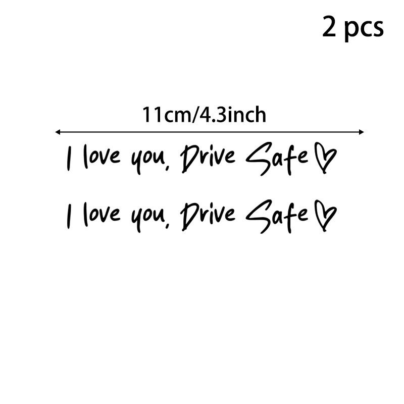 2 pack drive car rearview mirror driving safety stickers English quotes stickers home life stickers_autovado.com