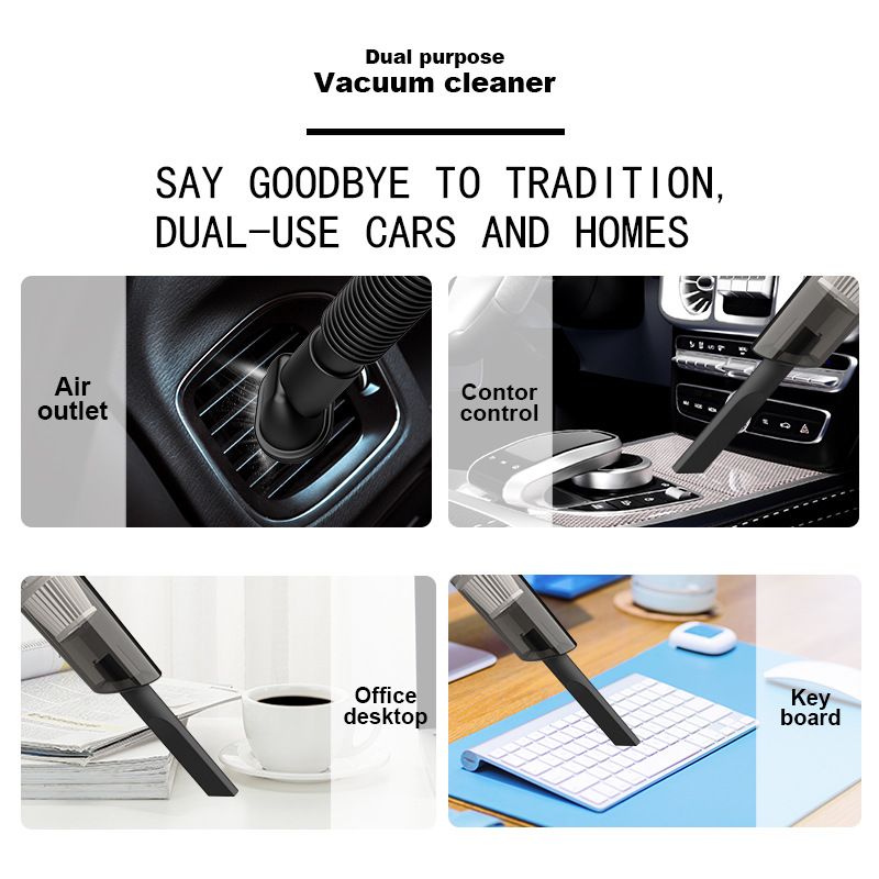 Car vacuum cleaner handheld intelligent wireless vacuuming small mini high power household dual-use_autovado.com