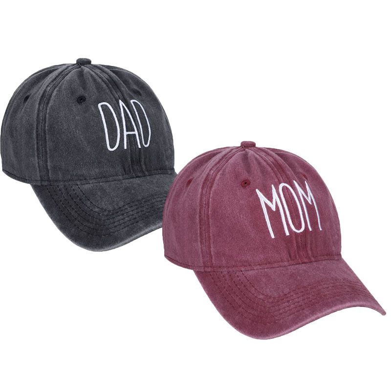 Unisex Washed cotton DAD MOM embroidered baseball cap vintage do old cap fashion couple Hip hop hat_autovado.com