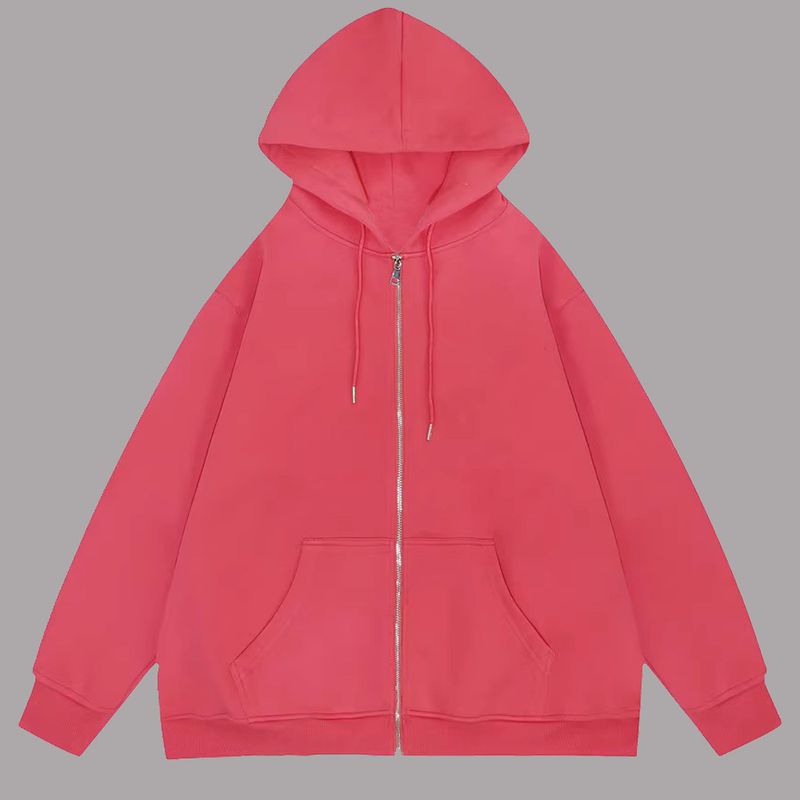 Men's Clothing Solid color sweatshirt zipper hoodie blank cardigan zipper hoodie sweatshirt spot_autovado.com