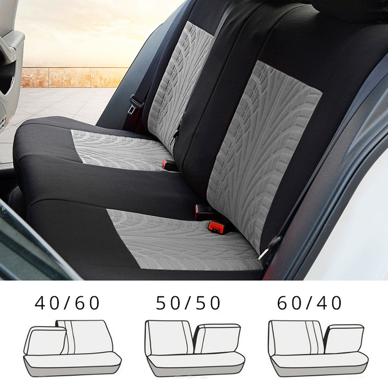 Fuzhongfu 9Pcs Car Seat Covers Set Comfortable Seating Polyester Front Rear Universal Fit Car Seat Covers Full Set for Automobile SUV Minivan_autovado.com