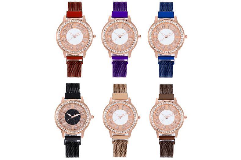 Diamond-embedded Fashion Women's Watch quartz watch lazy iron-absorbing magnetic iron-absorbing stone women's watch_autovado.com