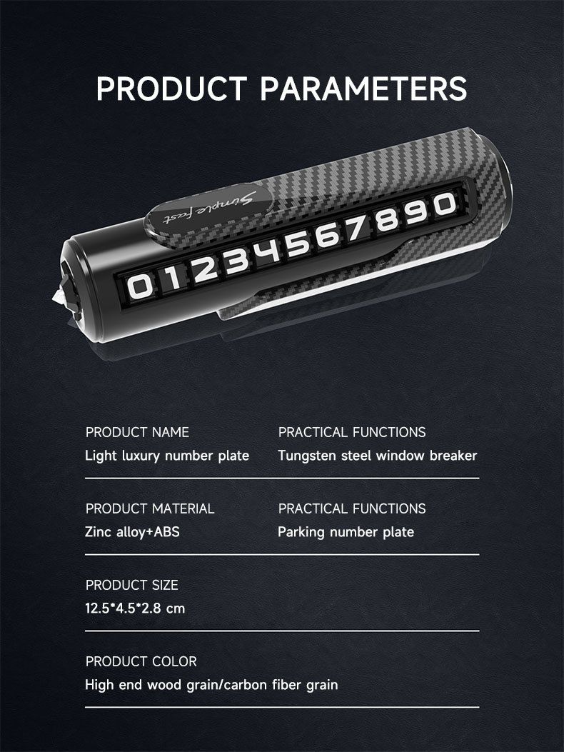 Phone Number Metal Hammer Car Multi-Function Safety Window Breaker Temporary License Plate Remover_autovado.com