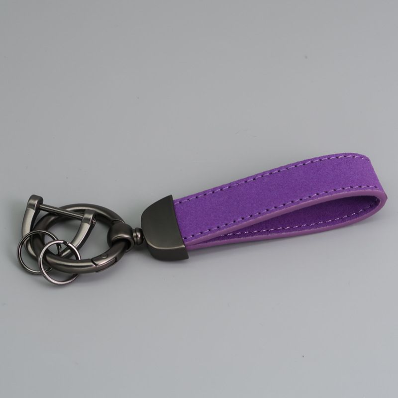Microfiber Flip Fur Keychain Leather Car Key Chain_autovado.com