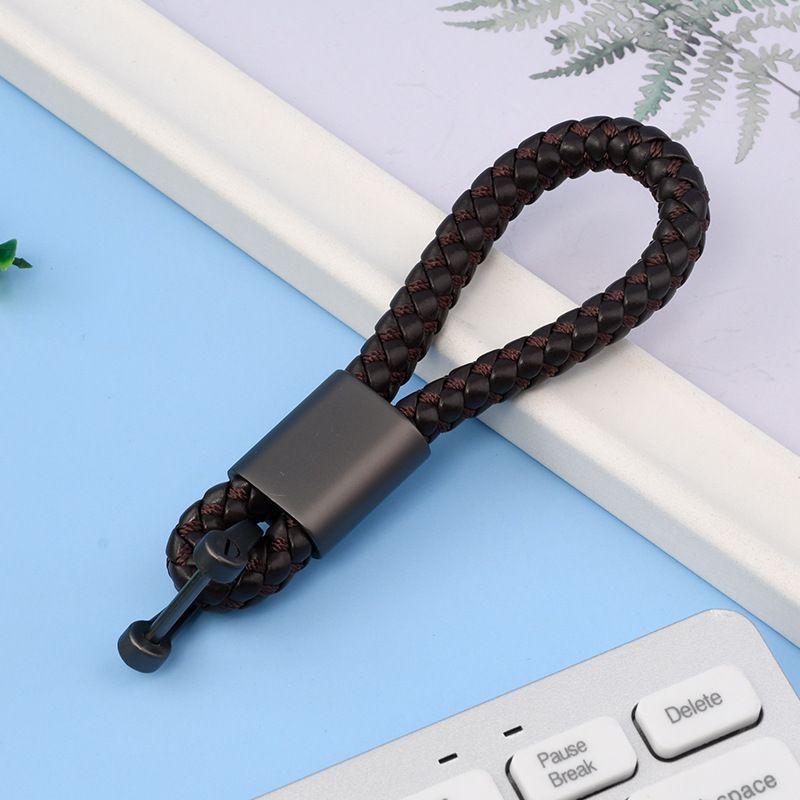 Simple Braided Rope Keychain Car Leather Decorative Keychain Fashion Creative Bag Portable Anti Lost Horseshoe Buckle_autovado.com