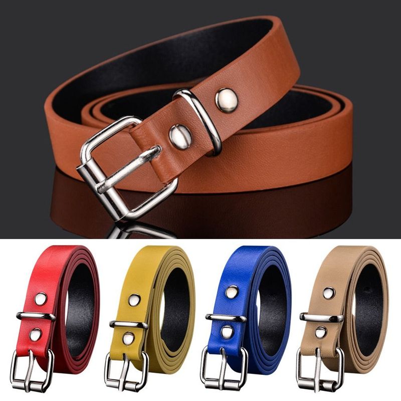 HOT Boys Girls Design Vintage Retro Pin Buckle Waistband Trouser Dress Belts Children Leather Belt Thin Waist Strap_autovado.com