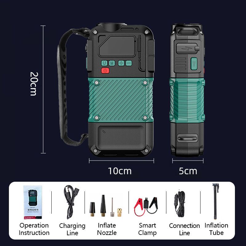 All In 1 Powerbank Train Jumper Jump Starter Power Bank Tire Inflator Rechargeable_autovado.com