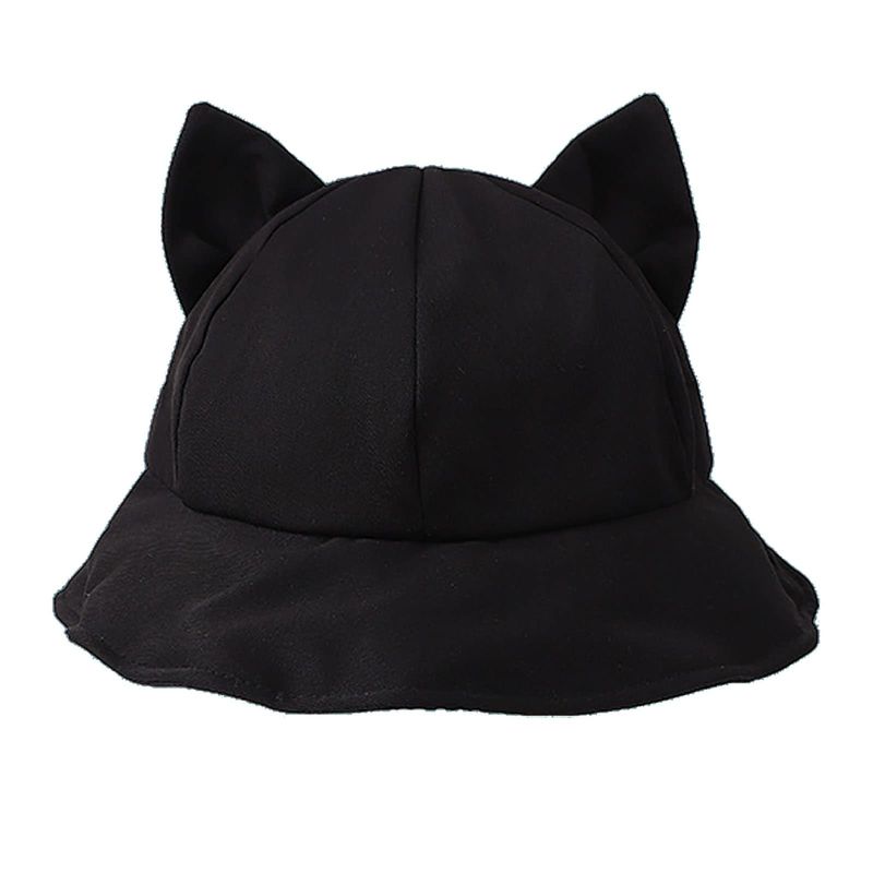 Hot Sale Women Cute Cat Ears Bucket Hat Summer Spring UV Protect Sunshade Foldable Fisherman Panama Y2K Hip-Hop Street Caps Girls_autovado.com