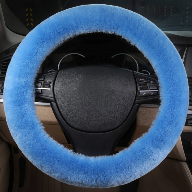 Pure Car Winter Short Plush Wool Steering Wheel Cover Cute Interior Universal Product_autovado.com