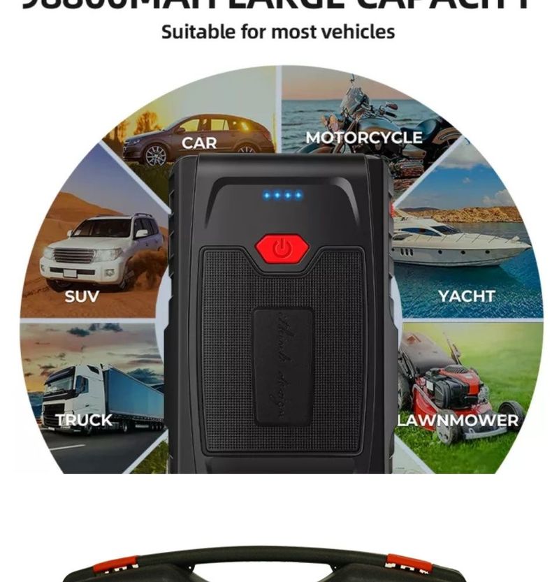 12V 99800mAh Tire Air Pump Booster Jumper Powerbank Jump Power Bank Portable Car Charger USB Emergency Starter Power_autovado.com