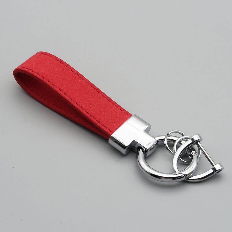 Suede Car Keychain Leather Couple Bag Pendant Men And Women Multifunctional Anti Lost Lettering Key Ring_autovado.com