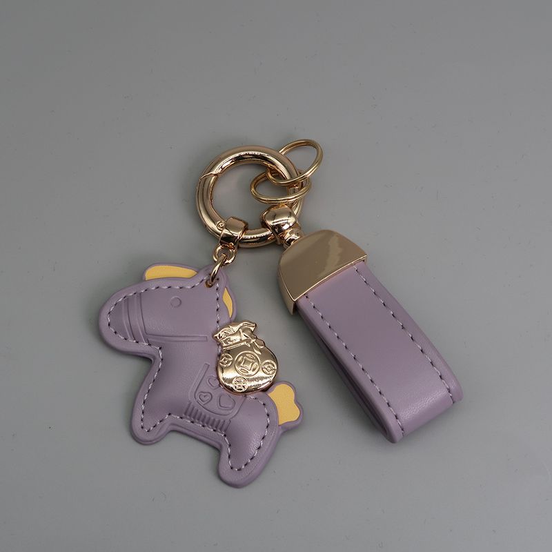 Immediately Get Rich Bracelet Keychain Leather Cartoon Pony Pendant Couple Bag Net Celebrity Car Keychain_autovado.com