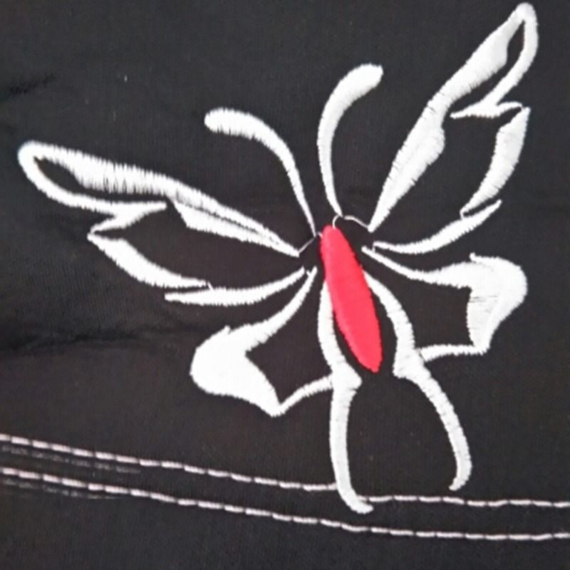 General purpose seat cover Black butterfly embroidery car seat cushion 9-piece set_autovado.com