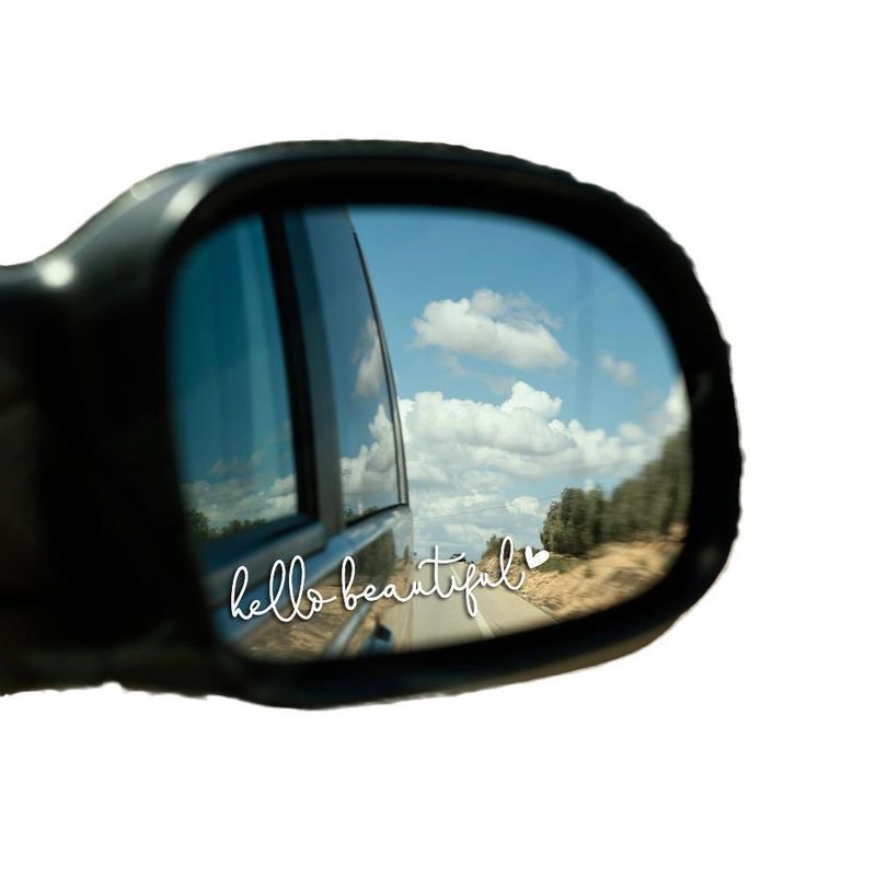 Hello Beautiful car rearview mirror sticker rearview mirror female decoration decal_autovado.com