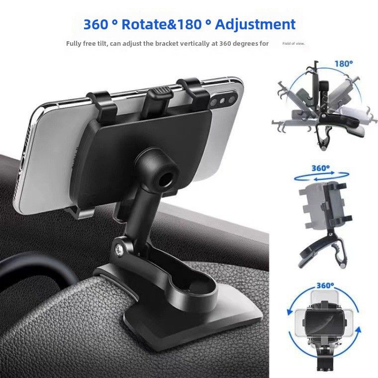 Cross-border car mobile phone bracket car multi-function rotating car dashboard rearview mirror navigation bracket wholesale_autovado.com