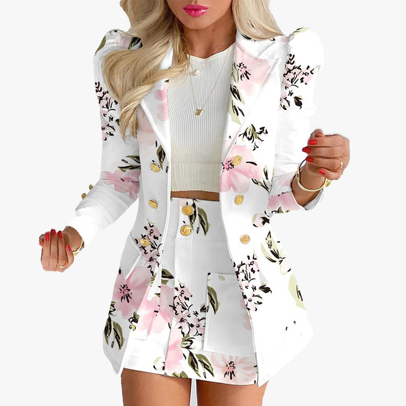 new women's clothing printing elegant temperament commuting slim suit suit_autovado.com