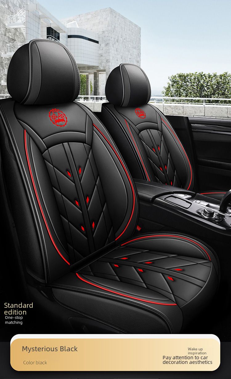 Winter Car Cushion Seat Cover Full Surrounding Four Seasons General New Leather Seat Cover Linen Leather Seat Cushion Seat Cover_autovado.com