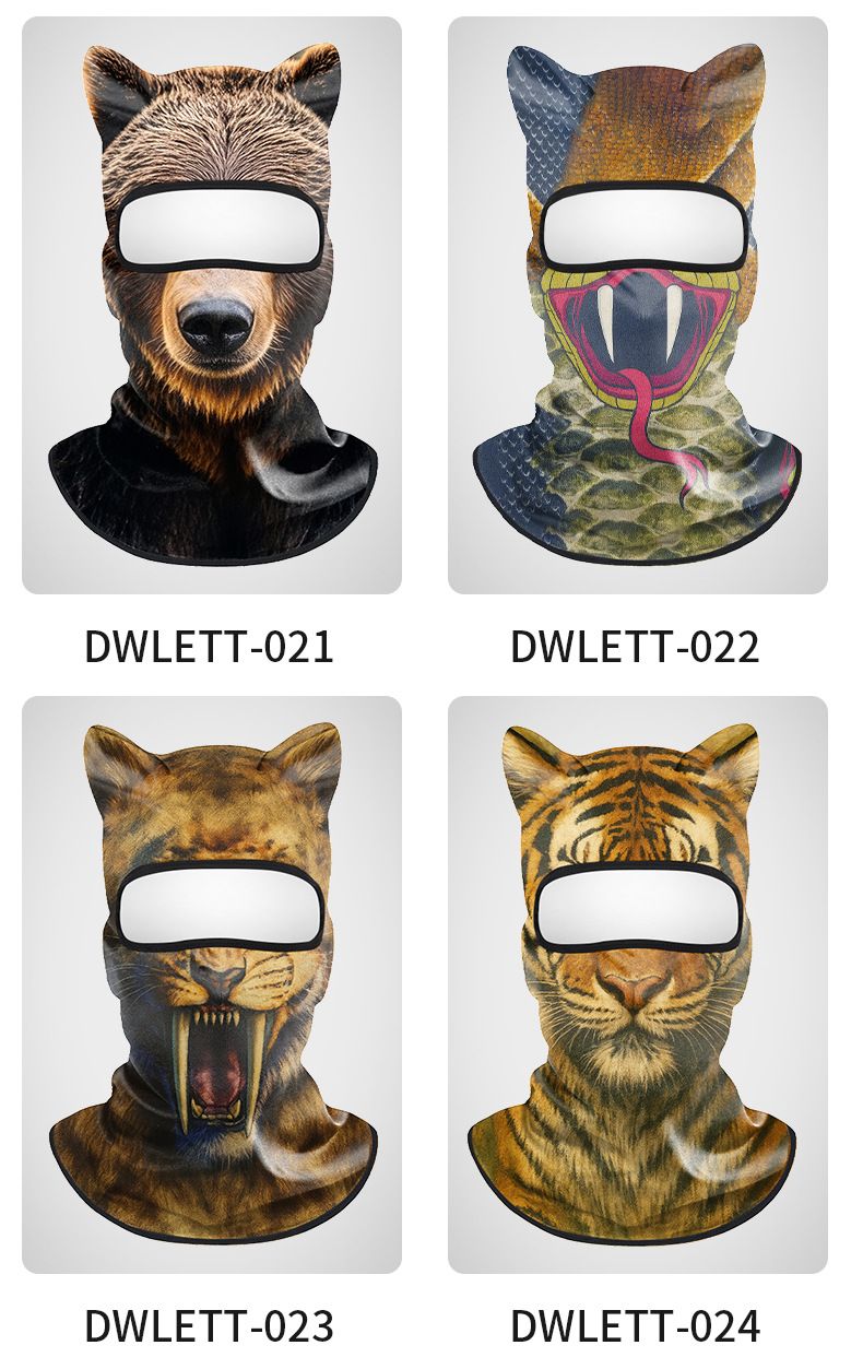 Sun Quick-Dry Motorcycle Dustproof Sunshade Breathable Face Mask Animal Series UV Protection Ice Silk Head Cover_autovado.com