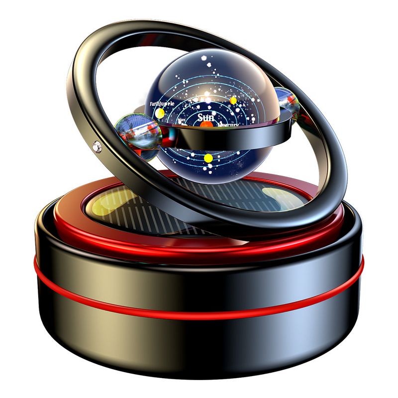Cross-border in stock wholesale solar car aromatherapy car perfume double ring rotating decoration car air freshener_autovado.com