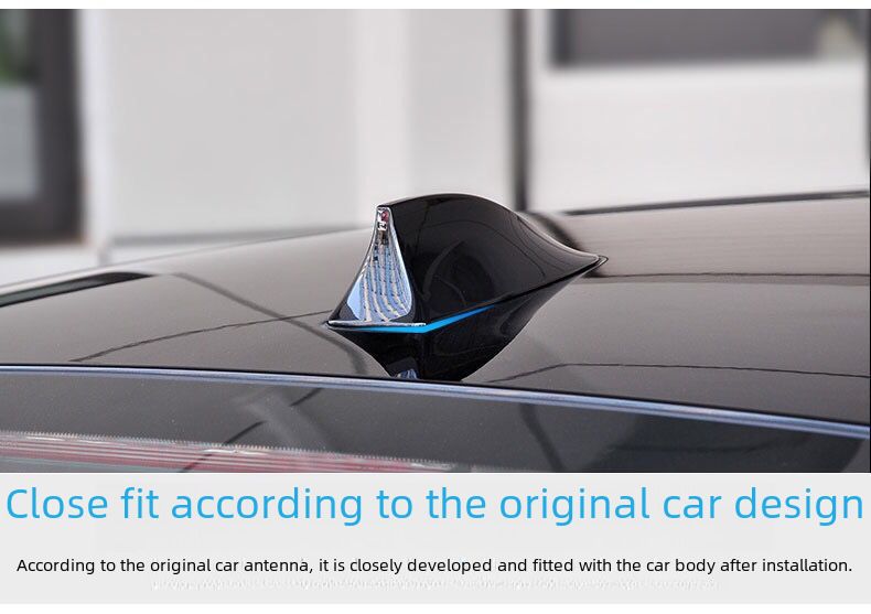 Car decoration shark-fin antenna with signal radio roof pasted tail fin modification free of drilling_autovado.com