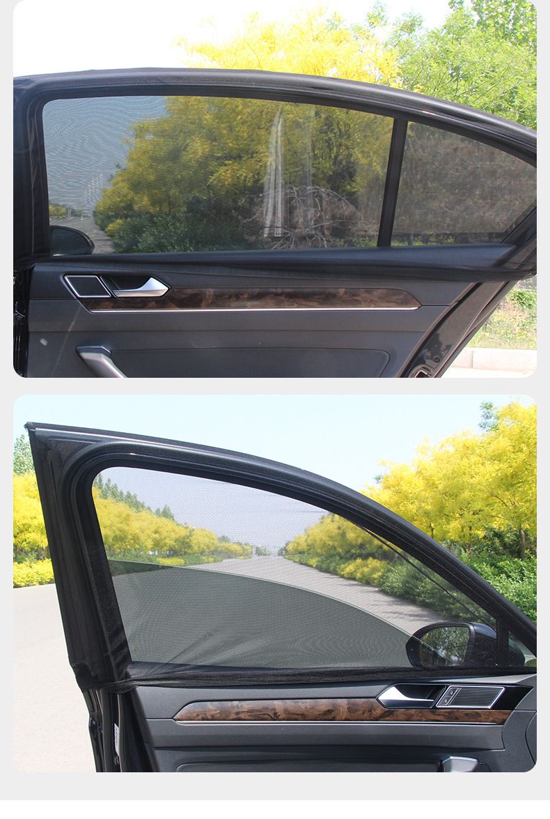 Car sunshade Sun shade Sun insulation window anti-mosquito screen net Car privacy inside the car shade car side curtain_autovado.com