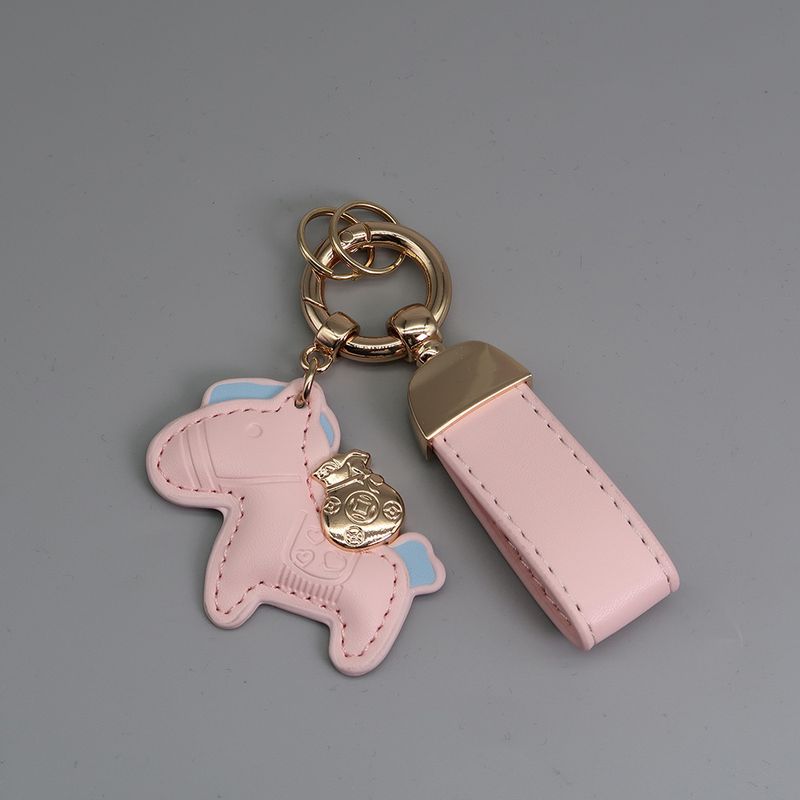 Immediately Get Rich Bracelet Keychain Leather Cartoon Pony Pendant Couple Bag Net Celebrity Car Keychain_autovado.com