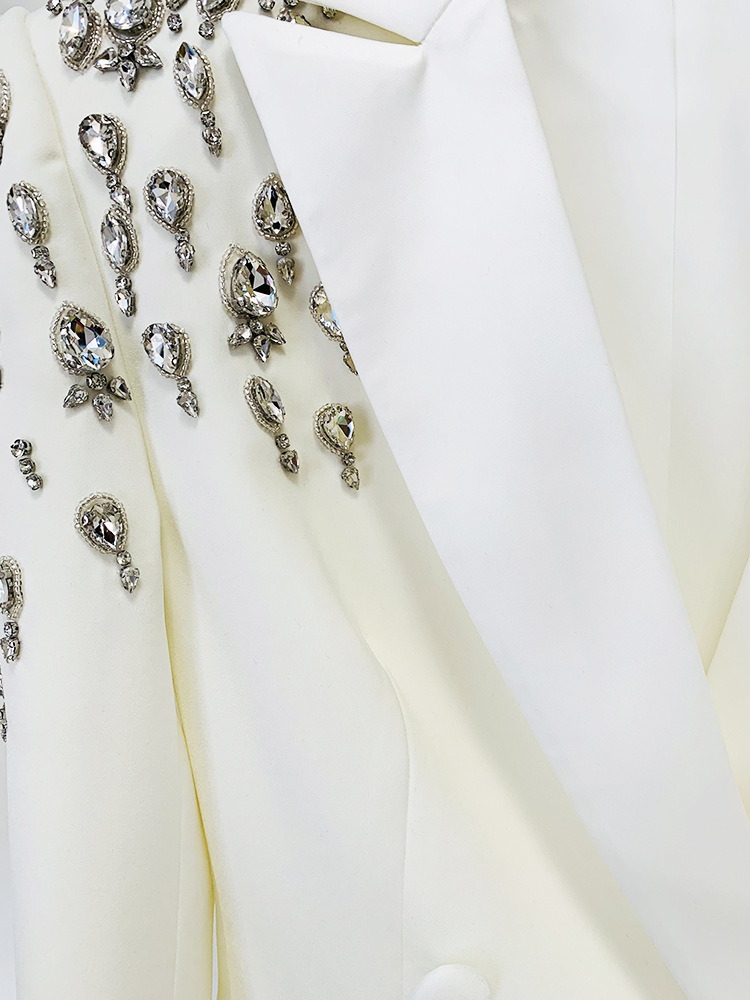 Women's fashion beaded and diamond-studded slim-fit suit jacket_autovado.com