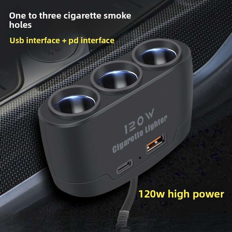 Multi Functional Charger, Car Cigarette Lighter, One To Three With USB+PD Fast Charging Interface, 12V24V Universal_autovado.com